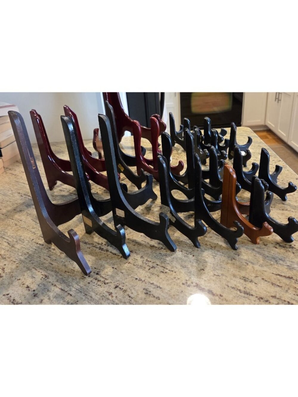 Lot of 24 Easel Plate Holder Wooden Folding Display Stand or Picture Frame